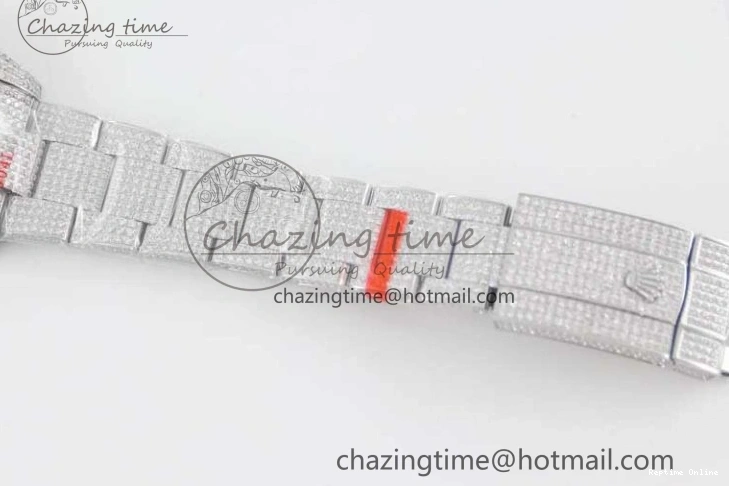 0212 Datejust 41 SS Full Diamonds TWF 1:1 Best Edition Arabic Markers Dial on Bracelet A Sporty 2395